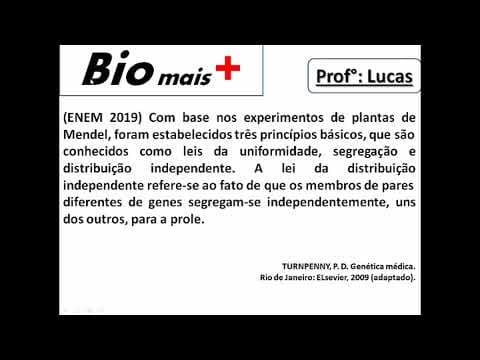 Thumbnail da aula: Com base nos experimentos de plantas de Mendel, foram estabelecidos três... ENEM 2019