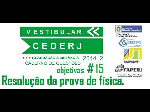 Thumbnail da aula: Resolução da prova de FÍSICA – CEDERJ/ Objetivas – 2014/2 – Questão:15.