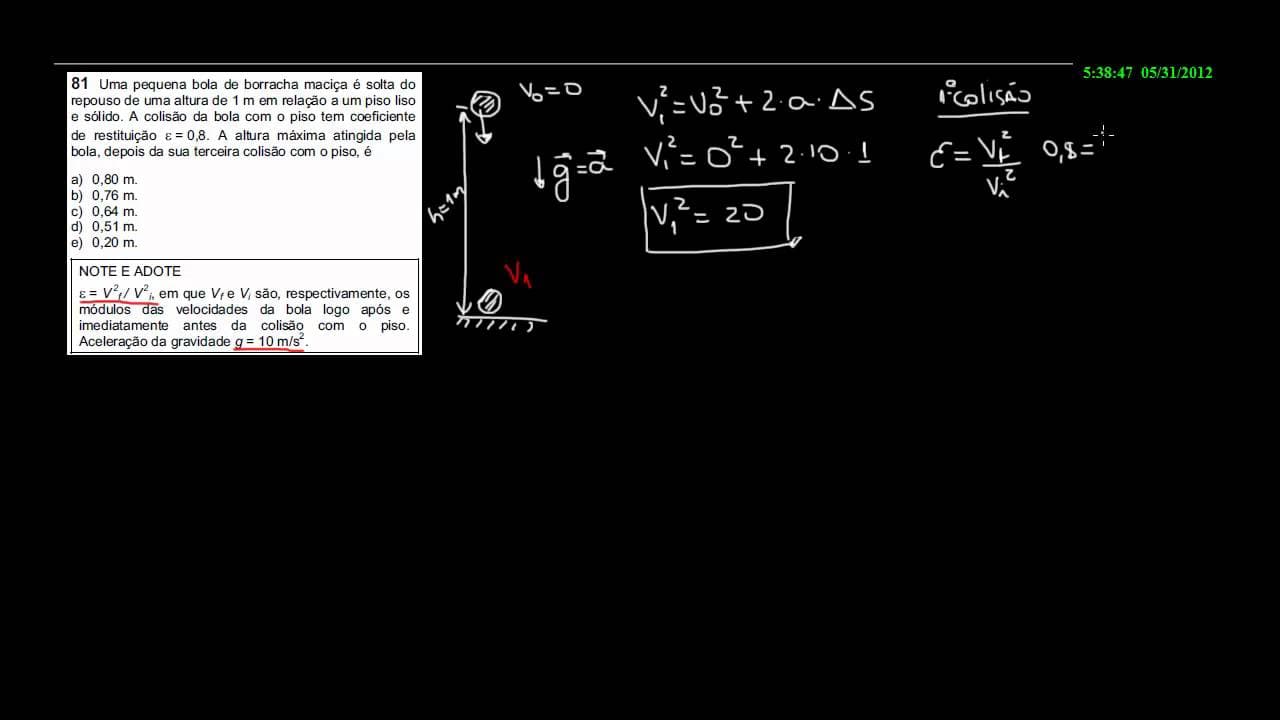 Thumbnail: Passe em Tudo - Resolução da Fuvest 2012 - Física - Ex. 81- Parte 1