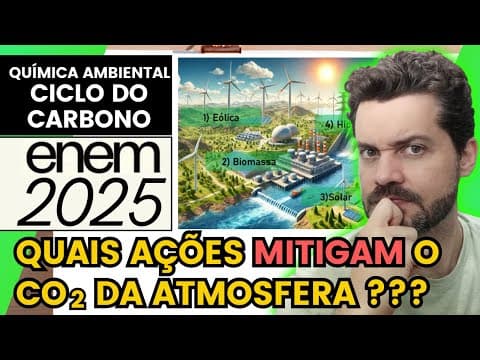 Thumbnail da aula: ✏️ENEM 2025 | A quantidade de CO2 na atmosfera da Terra aumentou em 50%, e a temperatura está agora