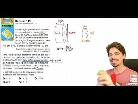 Thumbnail da aula: [ENEM 2025 Belém] 149 📘 ESCALA Uma citação presente no livro dos recordes destaca que o maior pneu