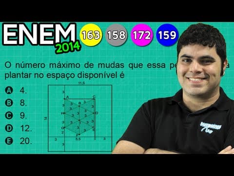 Thumbnail da aula: ENEM 2014 Matemática #24 - Geometria do Pomar de Maçãs (questão polêmica)