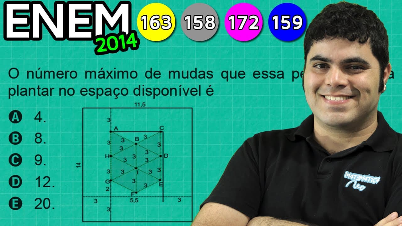 Thumbnail: ENEM 2014 Matemática #24 - Geometria do Pomar de Maçãs (questão polêmica)