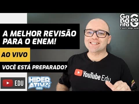 Thumbnail da aula: 🔴 AO VIVO | Geografia Pro ENEM | RESOLUÇÃO DAS QUESTÕES 2018