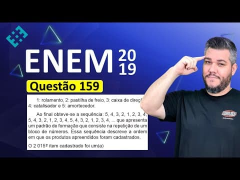 Thumbnail da aula: ✅ QUESTÃO 159 ENEM 2019 (Caderno Amarelo) 👉🏻 Após o Fórum Nacional Contra a Pirataria (FNCP)