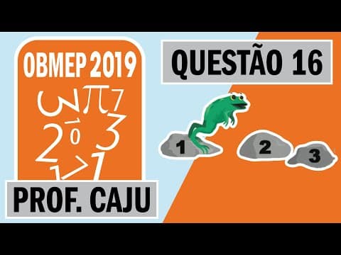 Thumbnail da aula: 🥇 OBMEP 2019 🥇 Questão 16 1ª Fase Nível 3 - A rã Zinza quer ir da pedra 1 até a pedra 10 em cinco