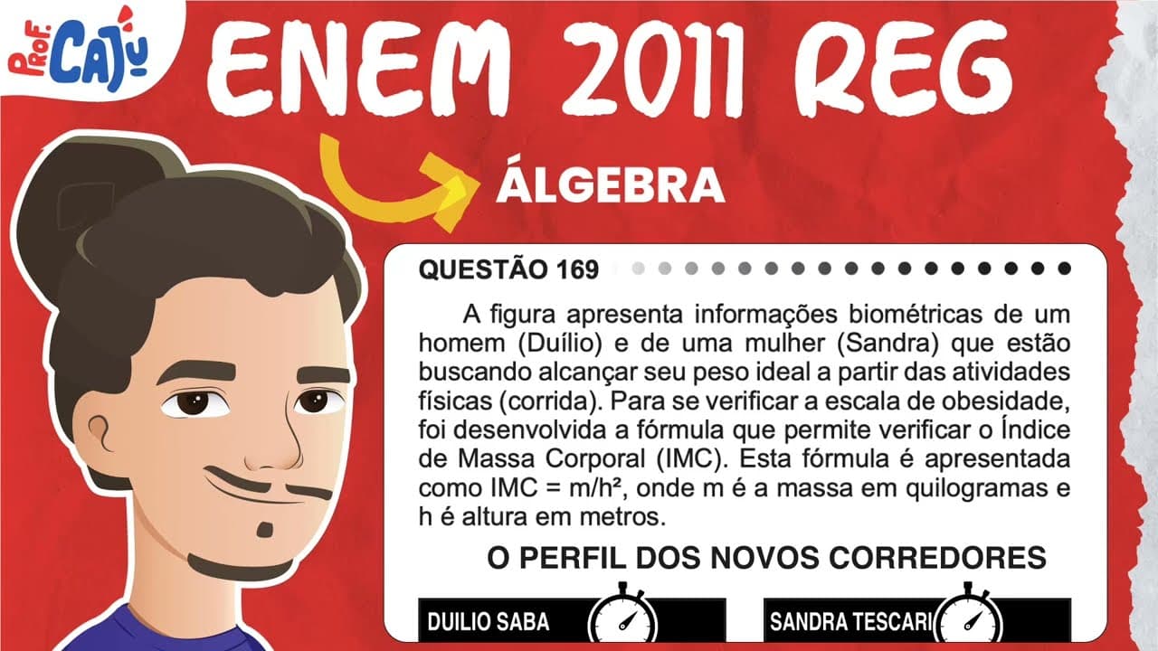 Thumbnail: [ENEM 2011] 169 📘 ÁLGEBRA A figura apresenta informações biométricas de um homem (s) e de uma mulher