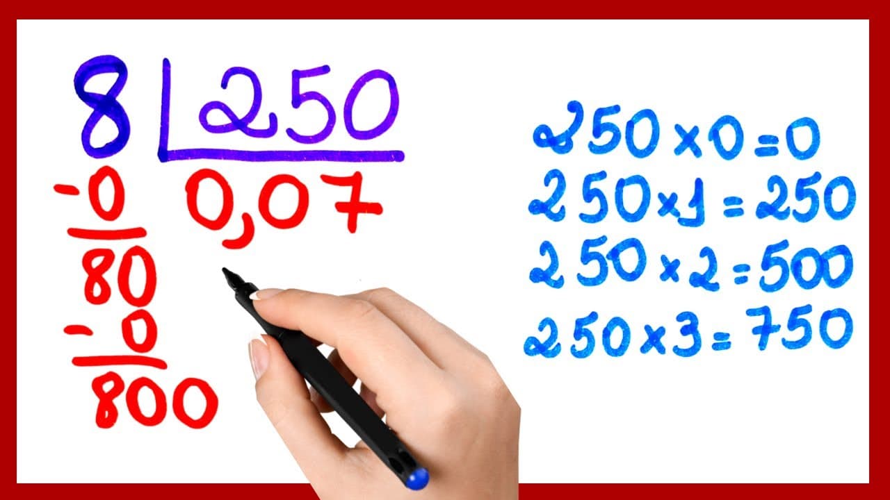 Thumbnail: VÍRGULA E ZERO NO QUOCIENTE, QUANDO COLOCAR??  DÚVIDA SOBRE DIVISÃO!!