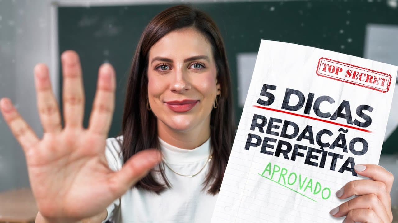 Thumbnail: 5 passos simples para fazer uma BOA REDAÇÃO (ajudam mesmo)