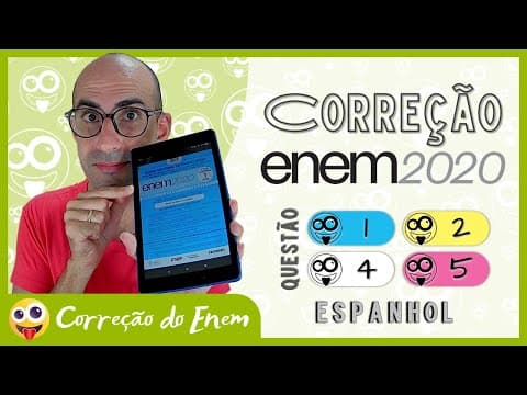 Thumbnail da aula: [CORREÇÃO DO ENEM] Questão 1 (espanhol) - Enem 2020 impresso - Prova azul ▷ Pablo Pueblo