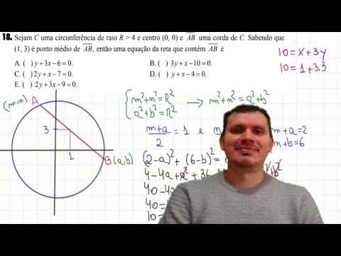 Thumbnail da aula: ITA 2009 - Q18 - A equação da reta e a corda do círculo.