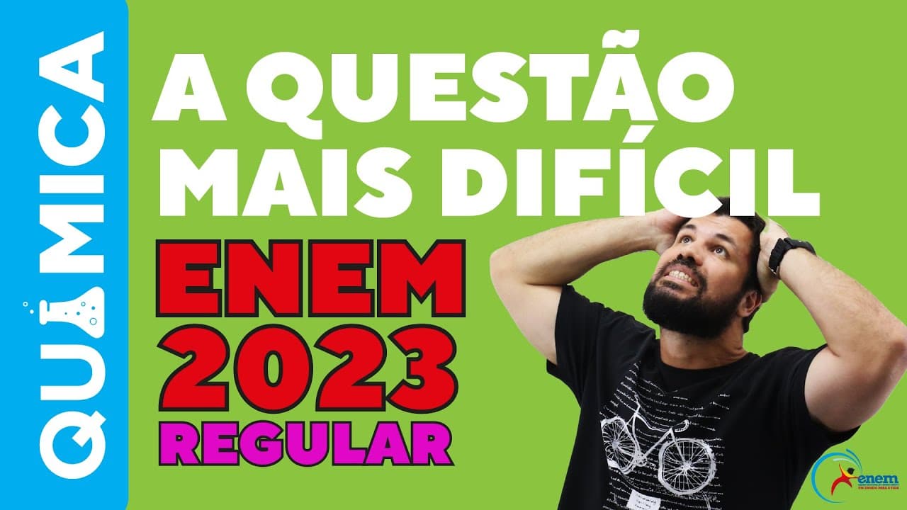 Thumbnail: ENEM 2023 - Questão mais difícil de Química - Um assistente de laboratório precisou descartar sete