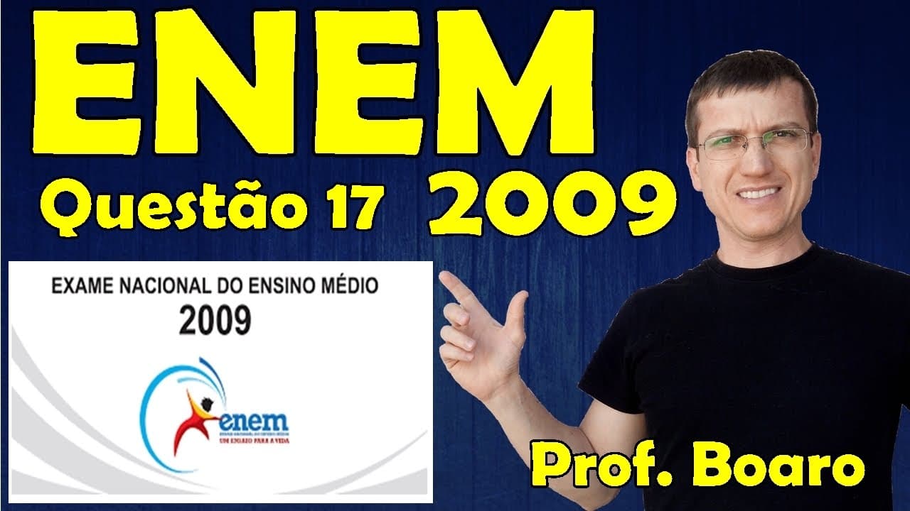 Thumbnail: ENEM 2009 - Física - Mecânica - Questão 17 resolvida (Caderno Azul) - Prof. Marcelo Boaro