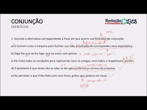 Thumbnail da aula: CONJUNÇÃO: RESOLUÇÃO DE EXERCÍCIOS - Profa. Pamba