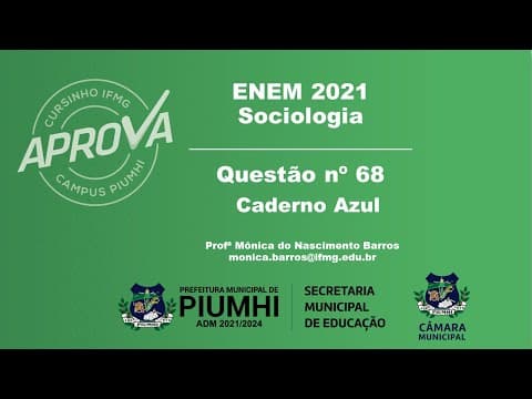 Thumbnail da aula: Questão 68 ENEM 2021 | Sociologia