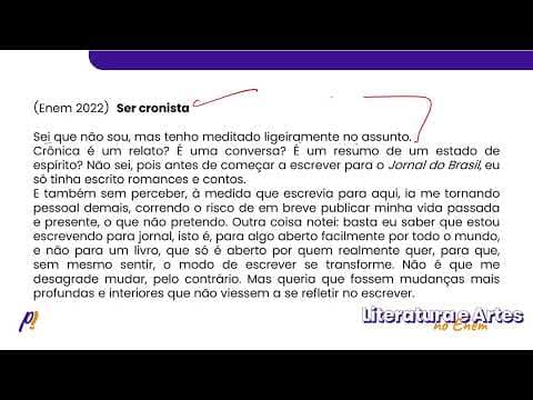 Thumbnail da aula: ENEM 2022 - Teoria Literária | Sei que não sou, mas tenho meditado ligeiramente no assunto...