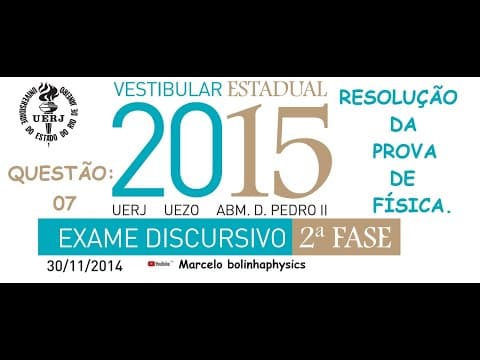 Thumbnail da aula: Resolução da prova de FÍSICA – 2°FASE - EXAME DISCURSIVO– UERJ 2015. Questão 07.