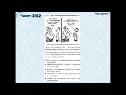 Thumbnail da aula: Inglês Enem 2012: variação linguística (cartum).
