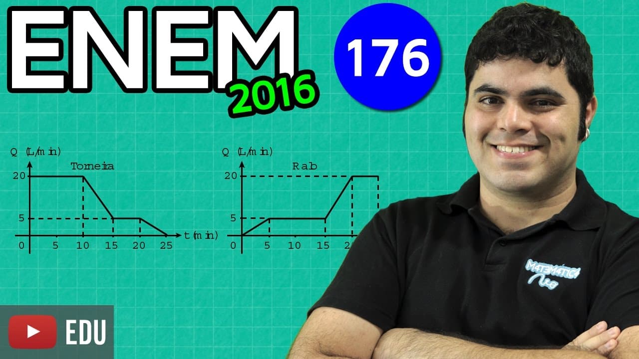 Thumbnail: ENEM 2016 Matemática #41 - Interpretação de Gráfico de Vazão Constante