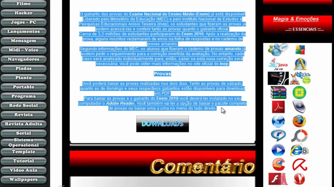 Thumbnail: Gabarito Das Provas Do ENEM 2010