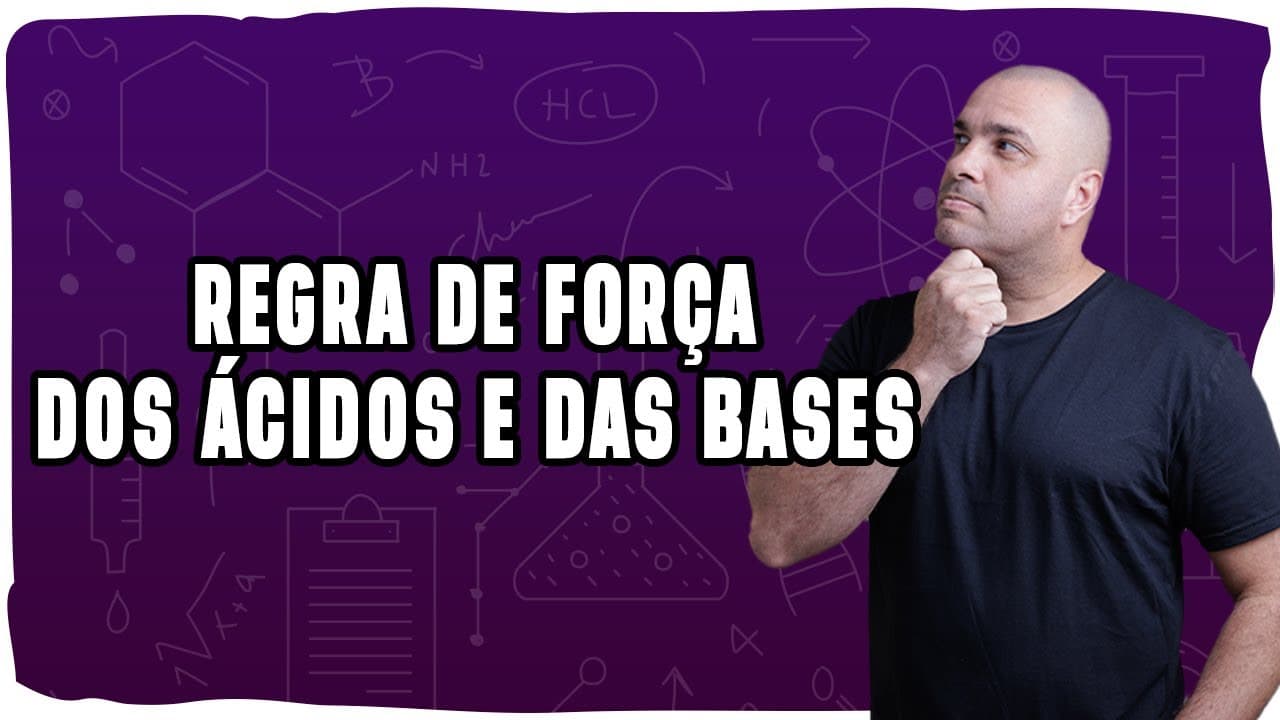 Thumbnail: 💥 FORÇA DOS ÁCIDOS E DAS BASES: como saber se é forte, moderado ou fraco?