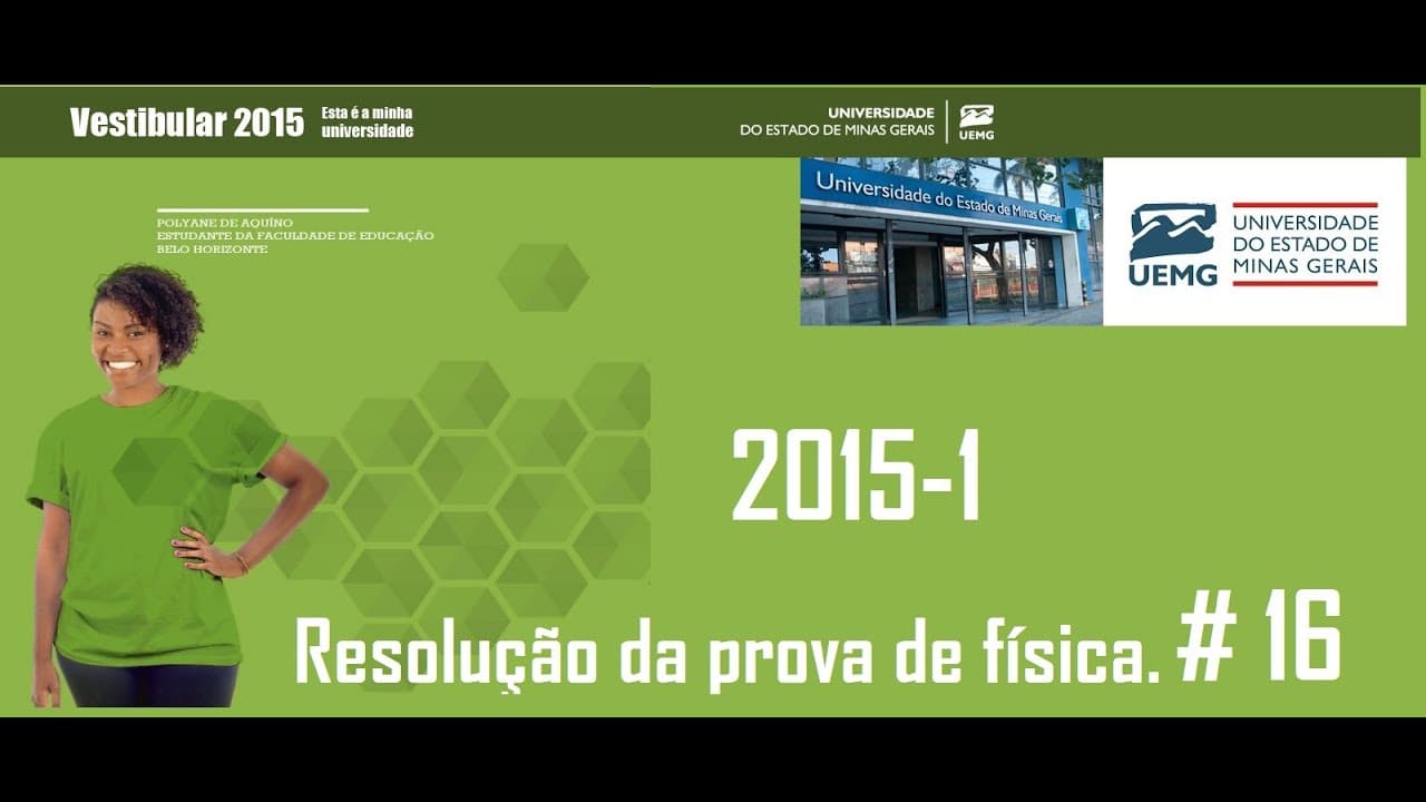 Thumbnail: Resolução da prova de FÍSICA – UEMG – 2015/1 – Questão:16.
