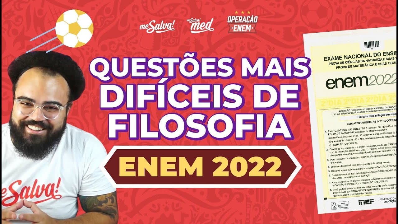 Thumbnail: Comentando a prova de Filosofia - ENEM 2022 | GABARITO | Me Salva! ENEM 2022 #mesalvanoenem