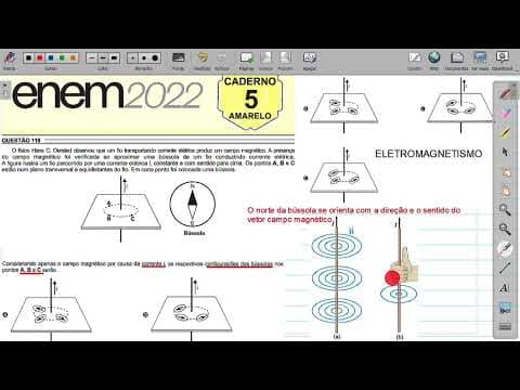 Thumbnail da aula: Enem 2022 O físico Hans C. Oersted observou  que um fio transportando corrente elétrica produz