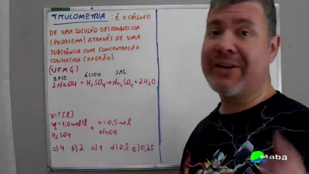 Thumbnail: MABA VESTIBULARES - UFMG - MG - QUESTÃO 07 - TITULOMETRIA - QUÍMICA