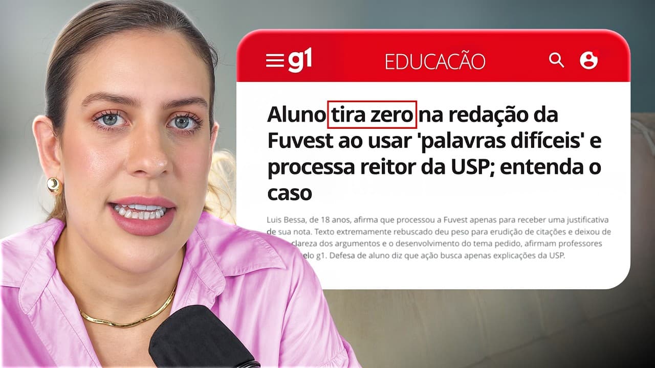 Thumbnail: Professora de Português Analisa Redação que Tirou Zero Por Causa do Vocabulário