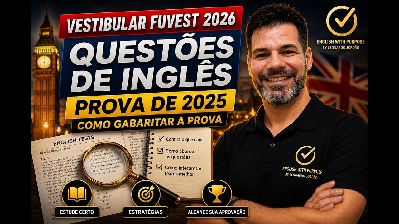 Thumbnail: VESTIBULAR FUVEST  2026 - Questões de inglês (prova de 2025)