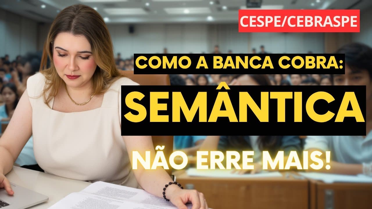 Thumbnail: COMO A BANCA COBRA SEMÂNTICA NA PRÁTICA? - Professora Pamba