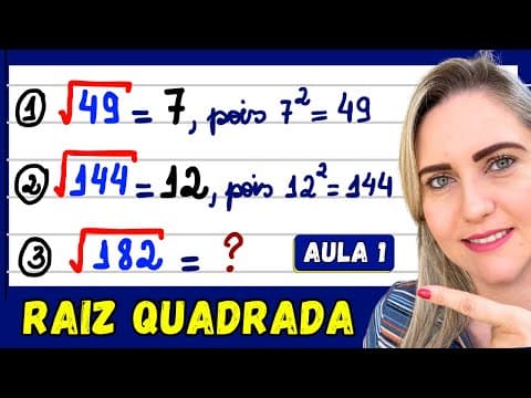 Thumbnail da aula: COMO FAZER RAIZ QUADRADA!! EXPLICAÇÃO DO CONTEÚDO PASSO A PASSO! 🚀