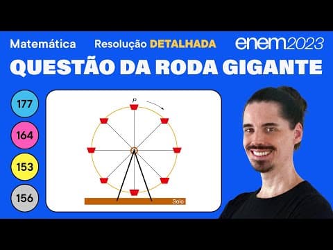 Thumbnail da aula: 🔵 Questão da roda gigante: ENEM 2023 Matemática (Detalhada) -Interpretação de Gráficos