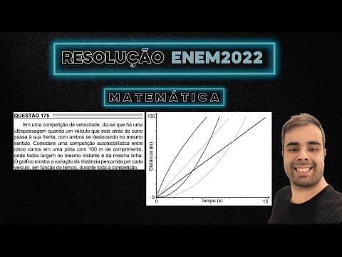 Thumbnail da aula: ENEM 2022 Em uma competição de velocidade diz-se que há uma ultrapassagem quando um veículo que está