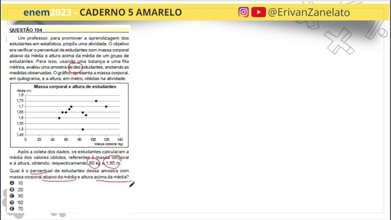 Thumbnail: Resolução Prova do ENEM 2023 | Gabarito enem 23 | questões resolvidas | questão 154 de matemática.