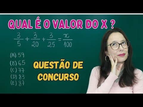 Thumbnail da aula: QUESTÃO DE CONCURSO - EQUAÇÃO COM FRAÇÃO - Professora Angela Matemática