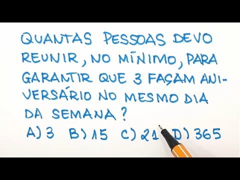 Thumbnail da aula: 🔥 HELP MATEMÁTICA BÁSICA - Desafios - Princípio das Casas de Pombo #12 🔥