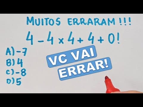 Thumbnail da aula: 4-4x4+4+0!=❓️