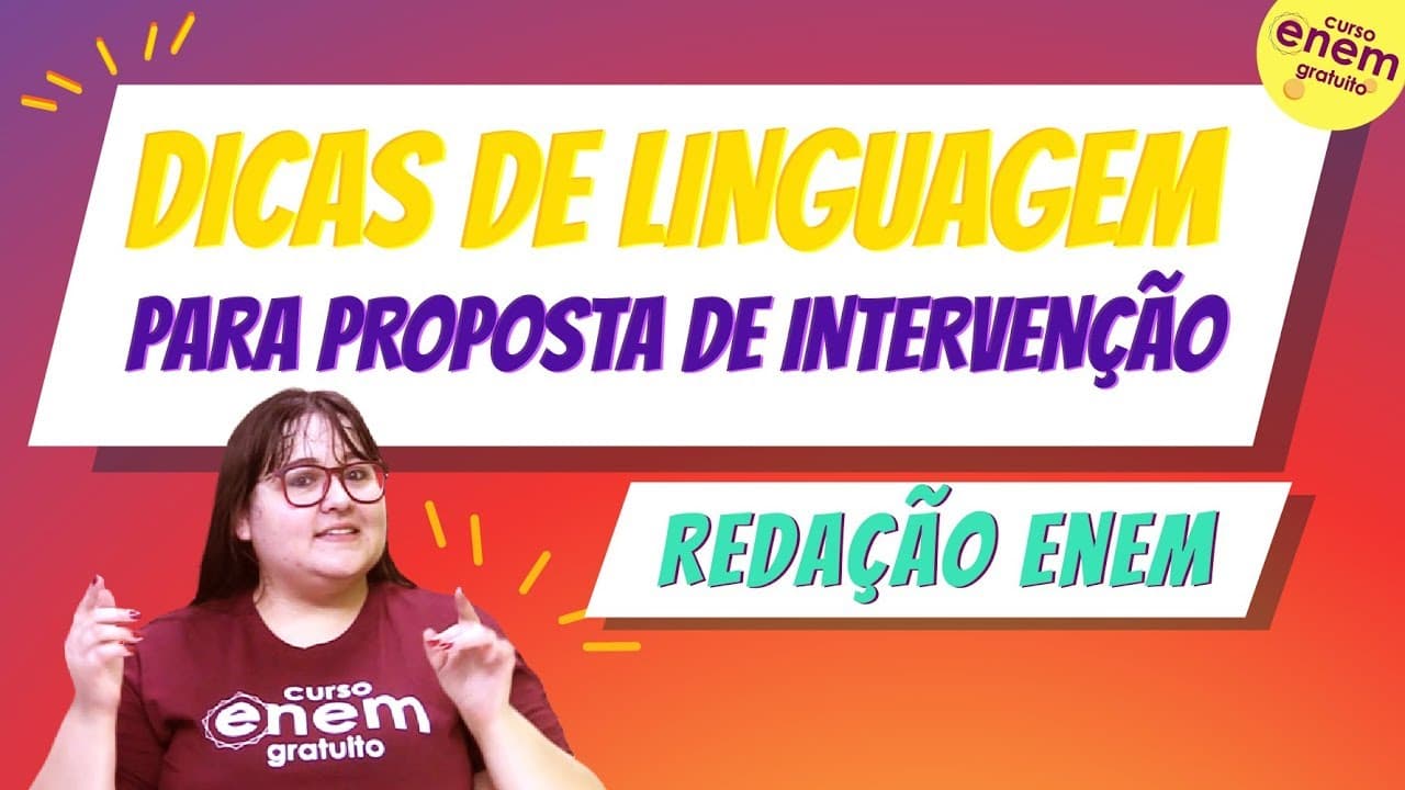 Thumbnail: DICAS DE LINGUAGEM PARA PROPOSTA DE INTERVENÇÃO | Dicas de Redação para o Enem