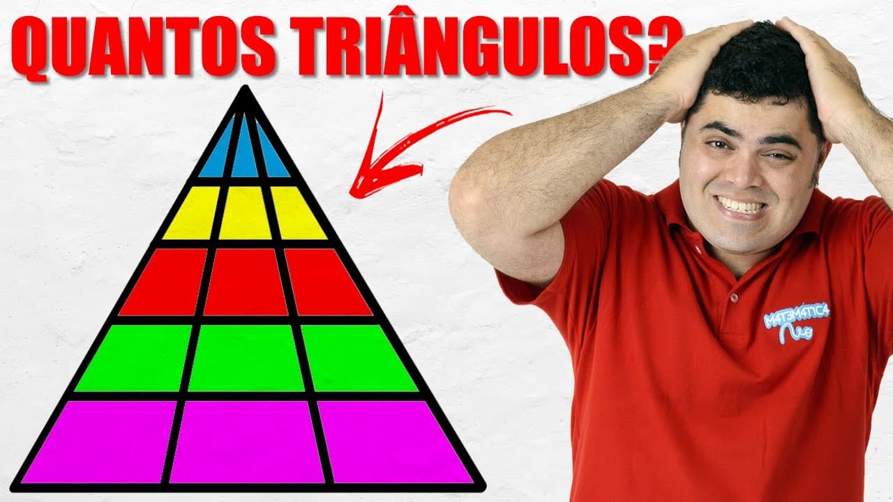 Thumbnail: ⚠️ 87,3% NÃO SABEM QUANTOS TRIÂNGULOS HÁ NA FIGURA | Você Consegue Resolver? 🤯
