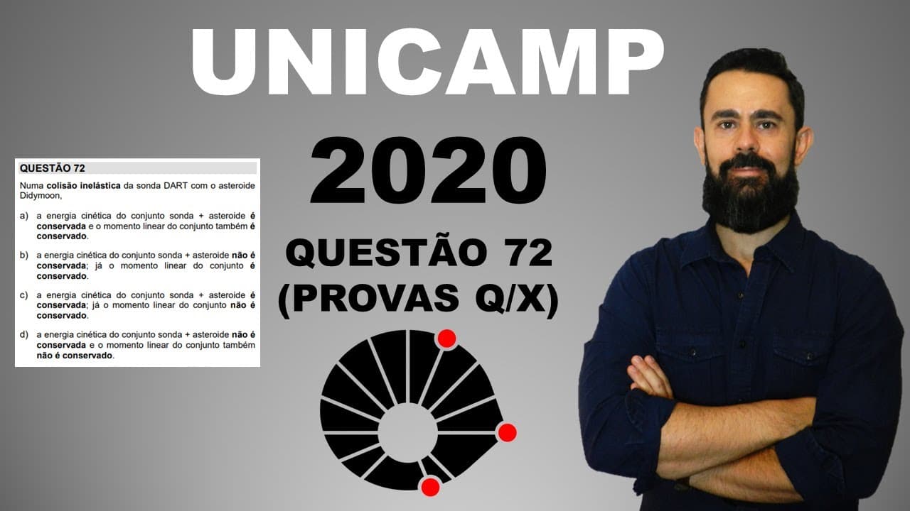 Thumbnail: Exercício resolvido | Unicamp 2020 | Questão 72 | Colisões