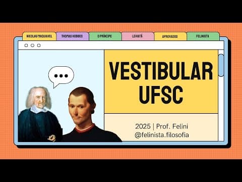 Thumbnail da aula: RESOLUÇÃO DE QUESTÕES DE FILOSOFIA - VESTIBULAR UFSC 2026.1| FELINISTA
