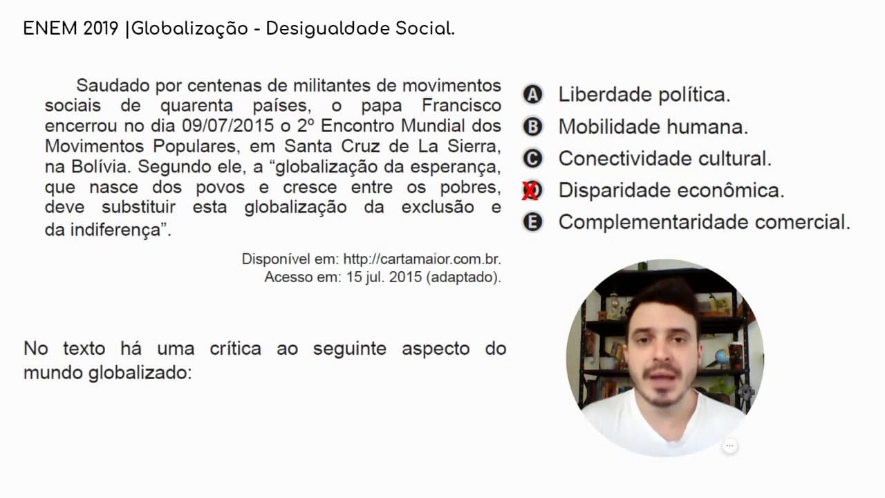 Thumbnail: ENEM 2019 - Geografia | Globalização