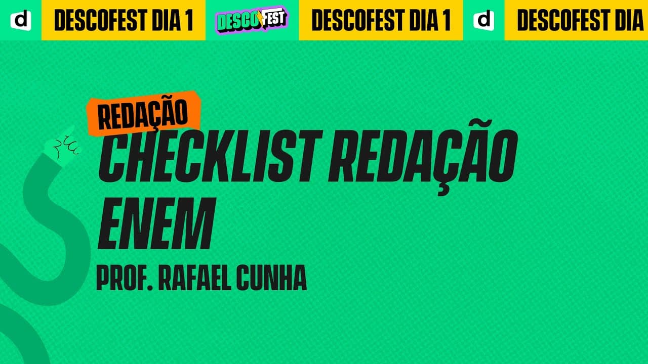 Thumbnail: AULA 1 DescoFest – Checklist Redação ENEM | Rafael Cunha