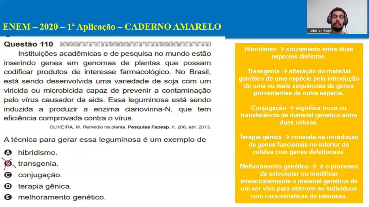 Thumbnail: ENEM 2020 - Instituições acadêmicas e de pesquisa no mundo estão inserindo genes em genomas