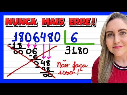 Thumbnail da aula: NUNCA MAIS ERRE UMA DIVISÃO. APRENDA COMO FAZER DIVISÃO AGORA!!! EXPLICAÇÃO DO CONTEÚDO! 📚🚀