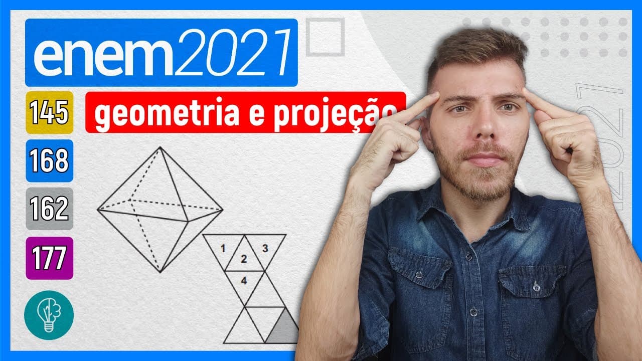 Thumbnail: 🛑168 Enem 2021 - GEOMETRIA - Num octaedro regular, duas faces são consideradas opostas quando não