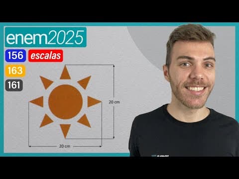 Thumbnail da aula: ENEM 2025 -  Um artista, que costuma fazer desenhos com areia na praia, pediu a um banhista que