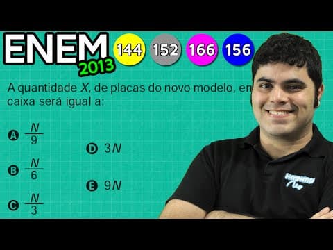 Thumbnail da aula: ENEM 2013 Matemática #21 - Comparação entre o Aumento do Lado e da Área do Quadrado (com pegadinha)